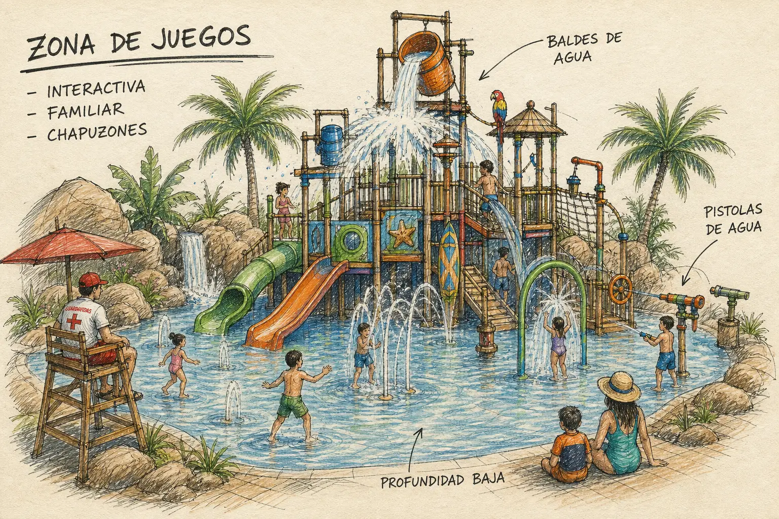 Bosquejo de zona de juegos